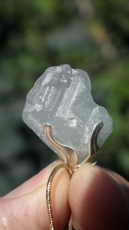 Celestite necklace / Celestite crystal / Blue celestite