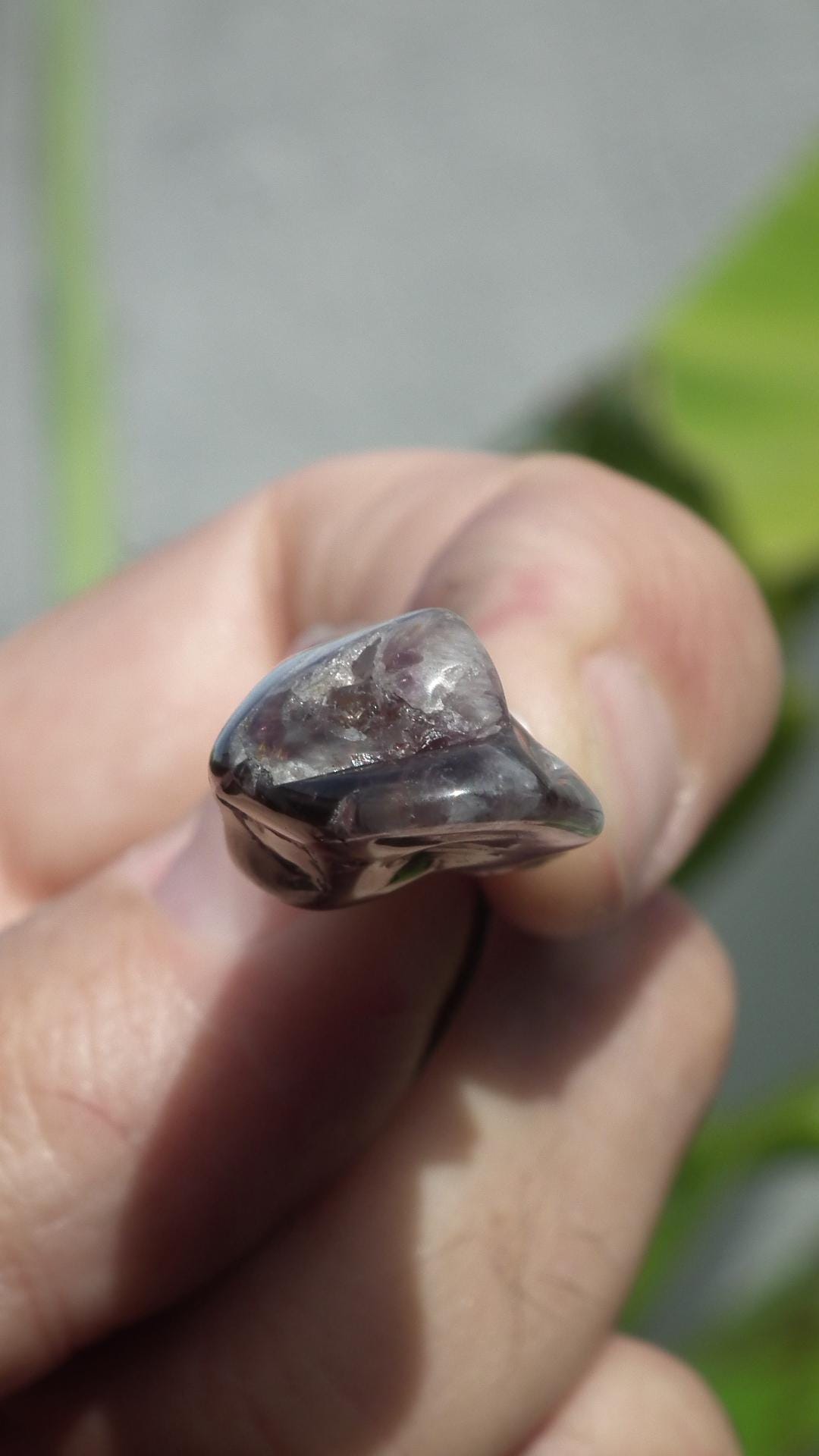 Super 7 pendant with silverplated bail // super 7 crystal // Amethyst cacoxenite