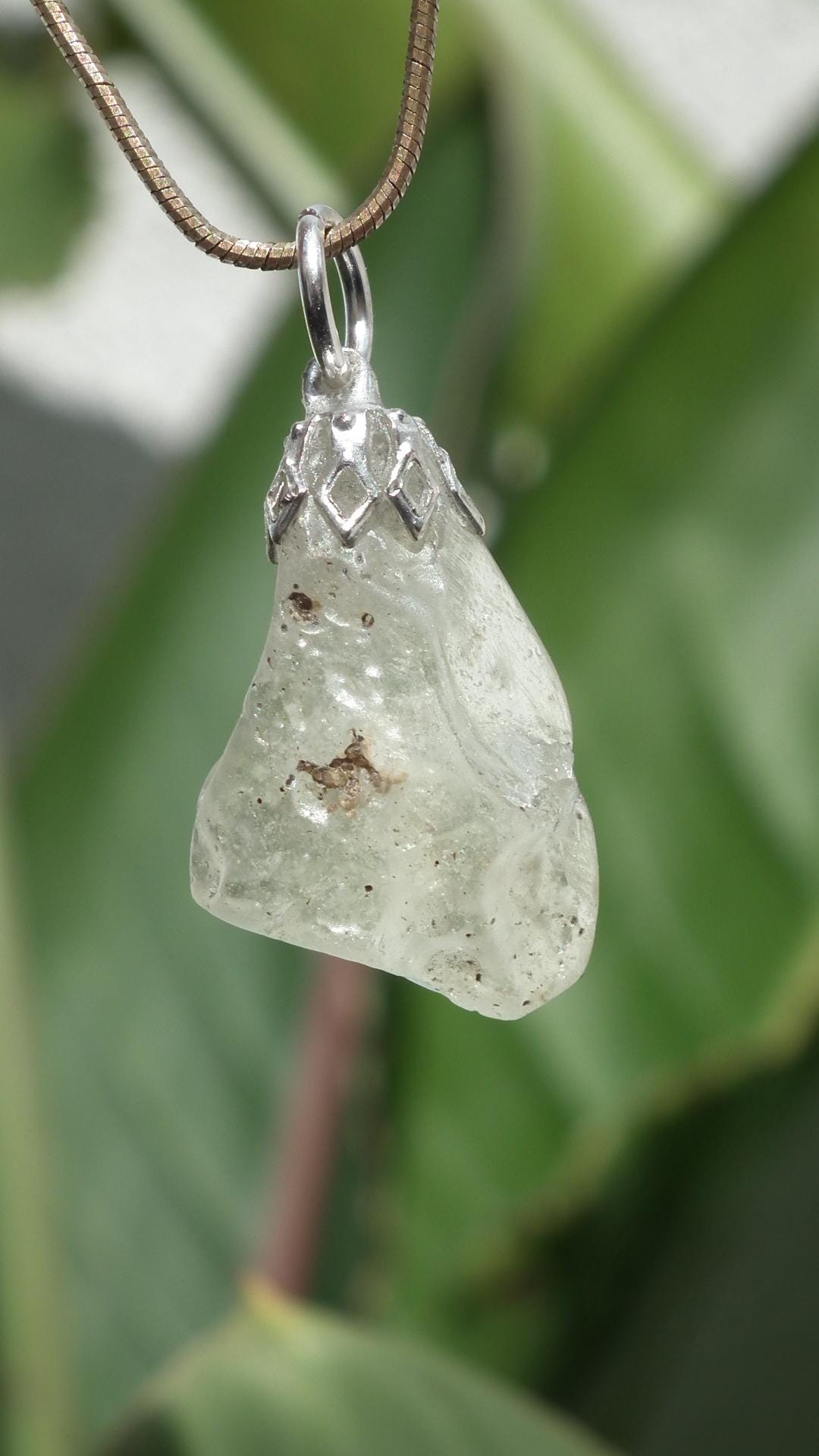 Genuine libyan desert glass pendant