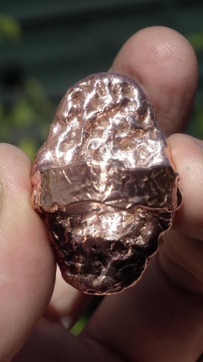 Electroformed Copper Ruby in Kyanite ring