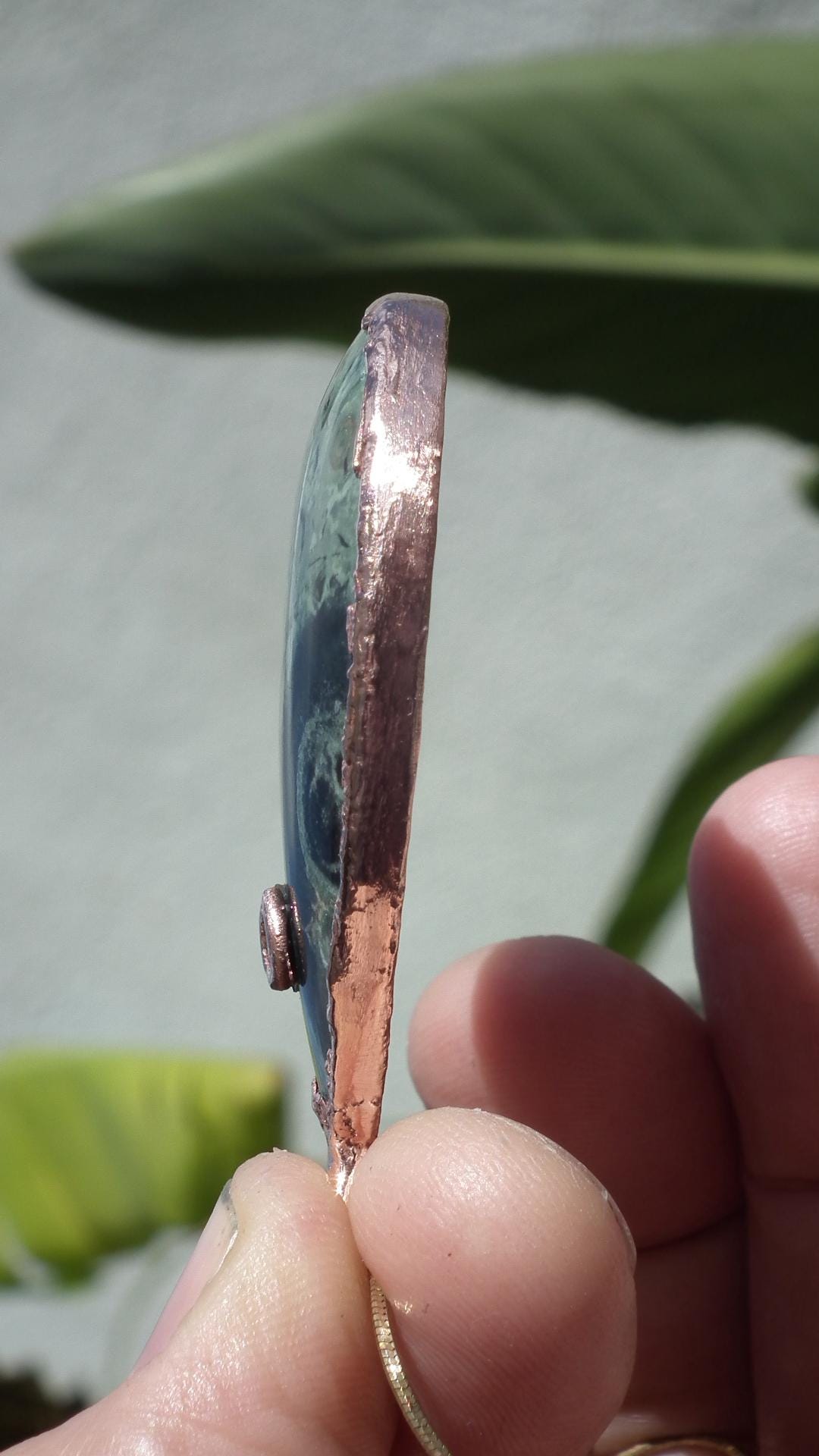 Electroformed copper Kambaba jasper pendant