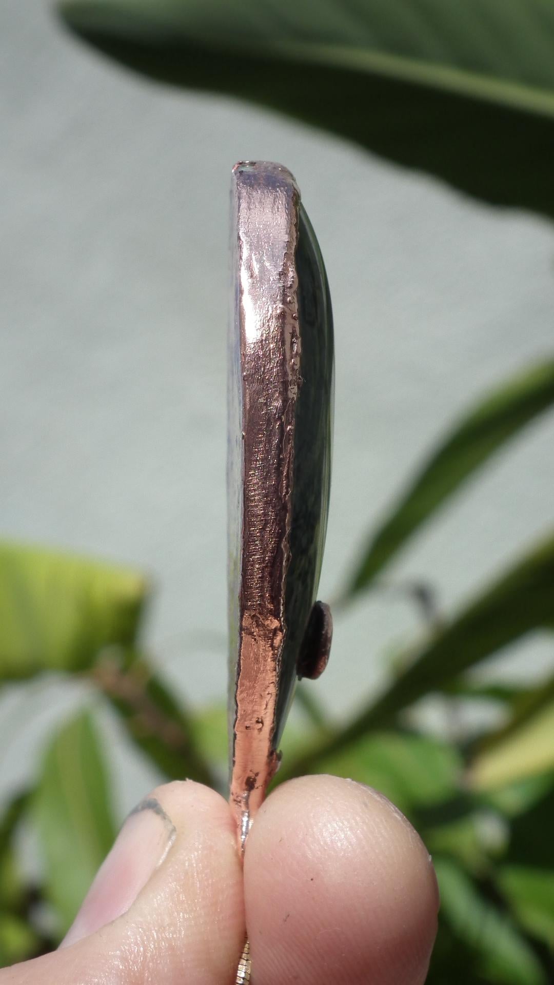 Electroformed copper Kambaba jasper pendant