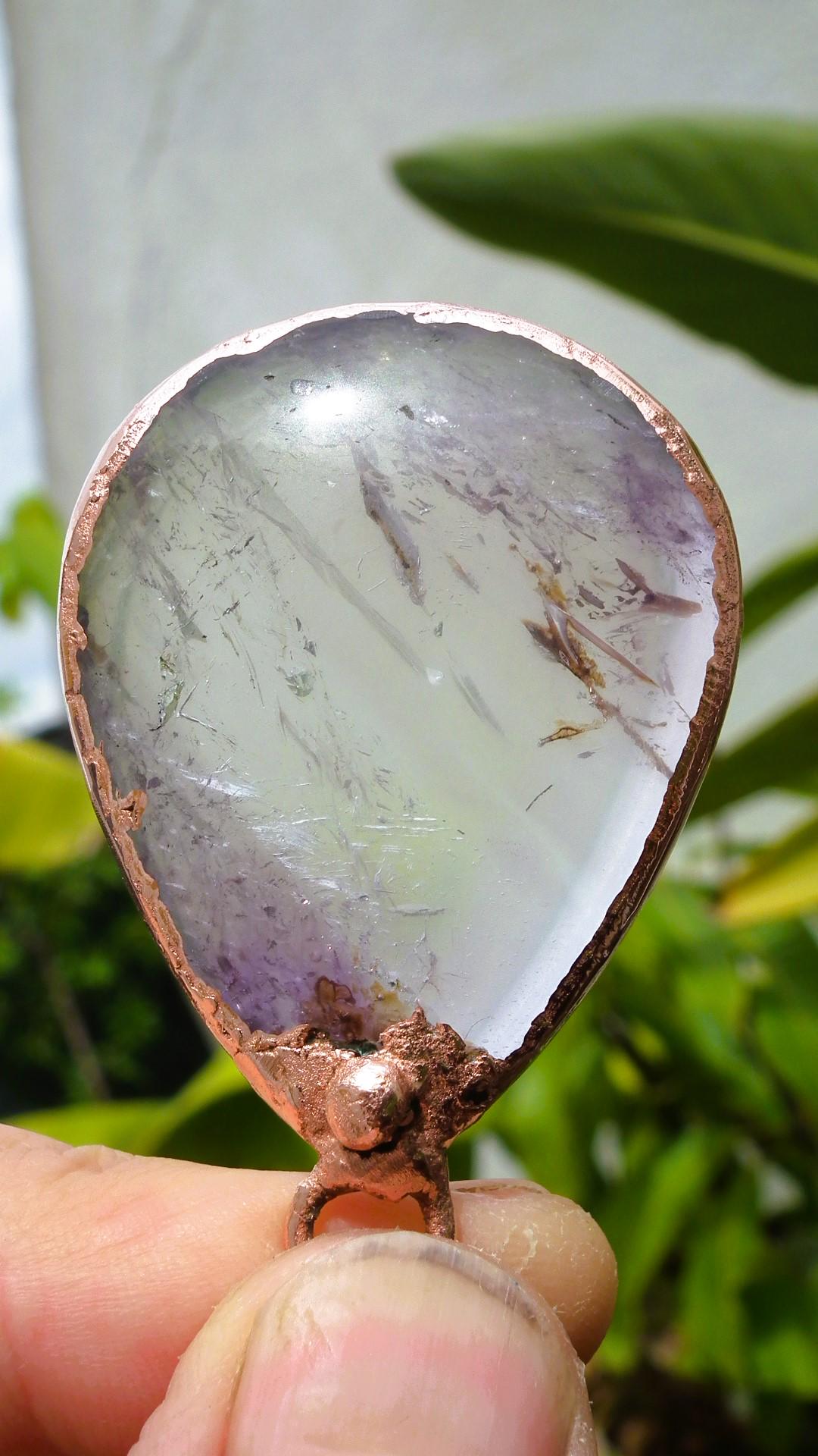 Electroformed copper Ametrine pendant
