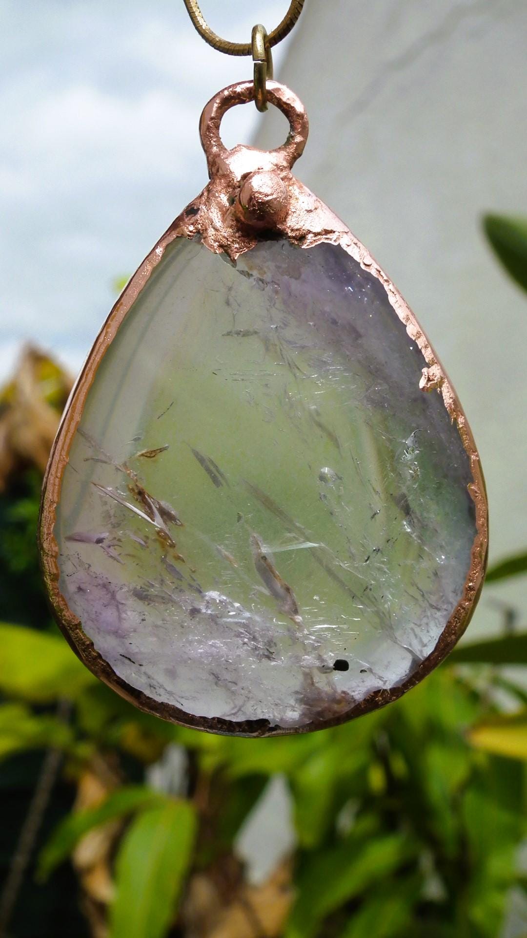 Electroformed copper Ametrine pendant