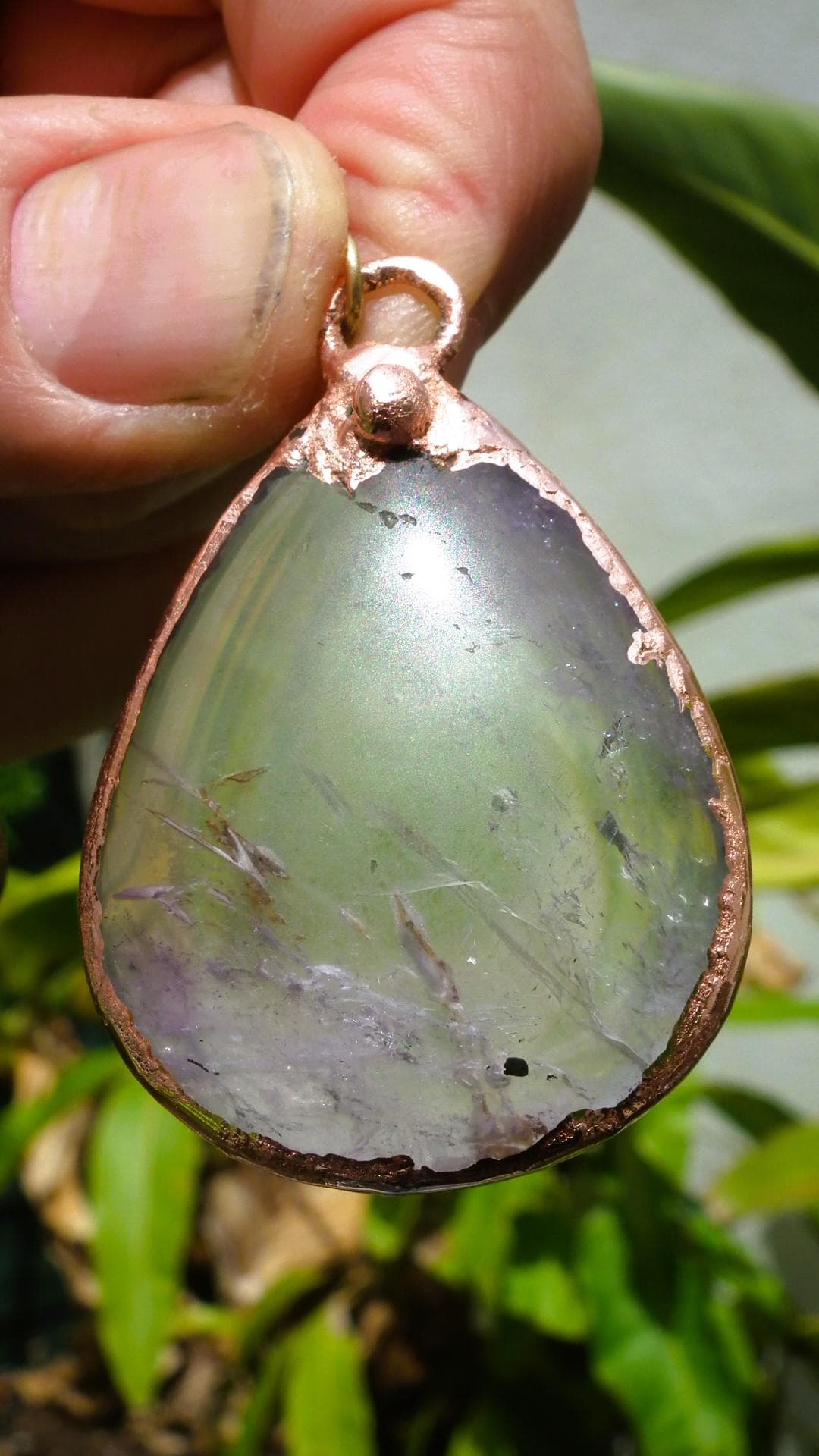 Electroformed copper Ametrine pendant