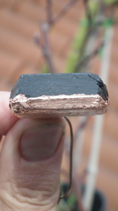 Black tourmaline pendant / raw black tourmaline
