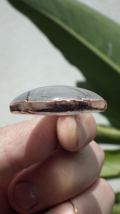 Electroformed copper Rutilated quartz pendant