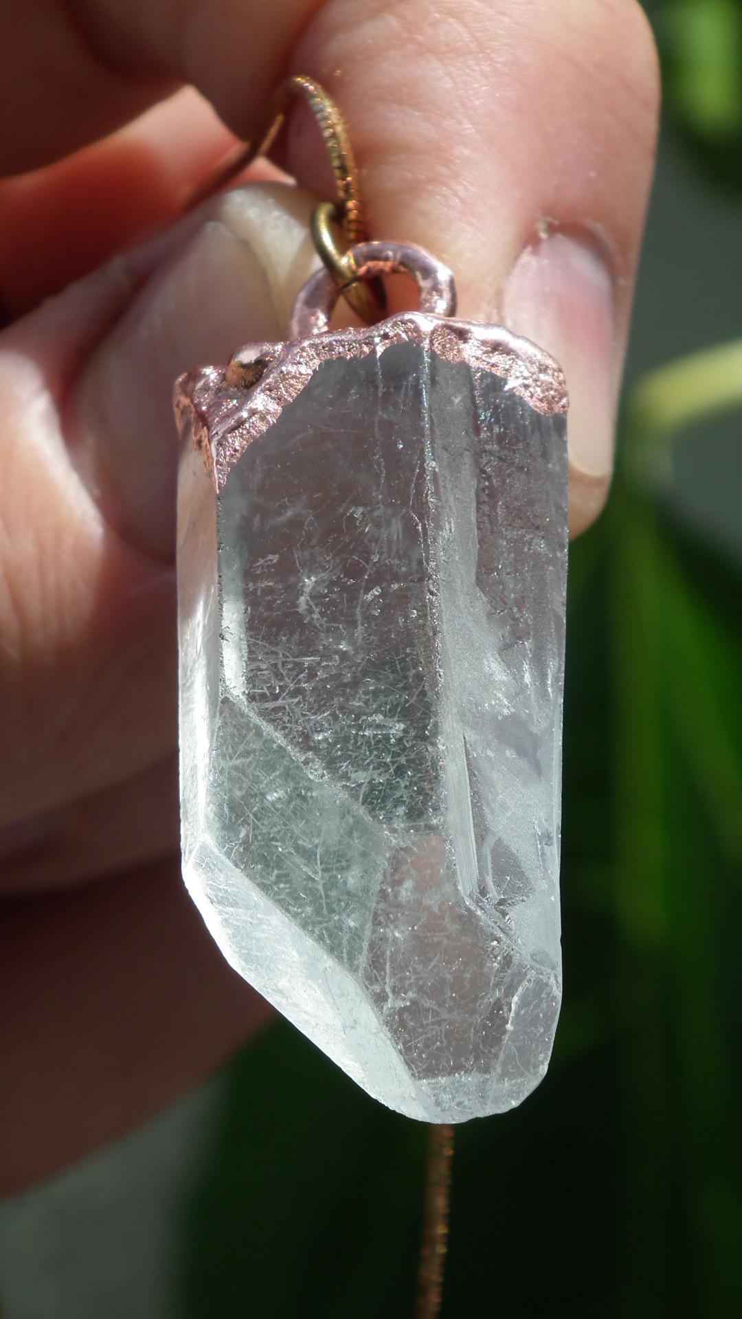 Electroformed Copper Crystal necklace // Crystal jewelry