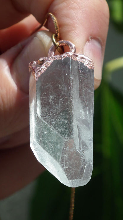 Electroformed Copper Crystal necklace // Crystal jewelry