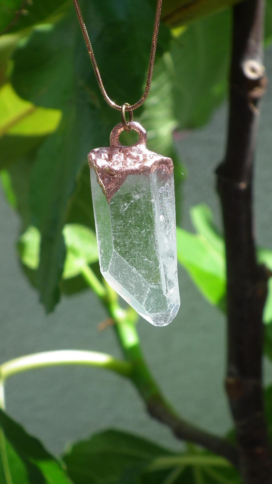 Electroformed Copper Crystal necklace // Crystal jewelry