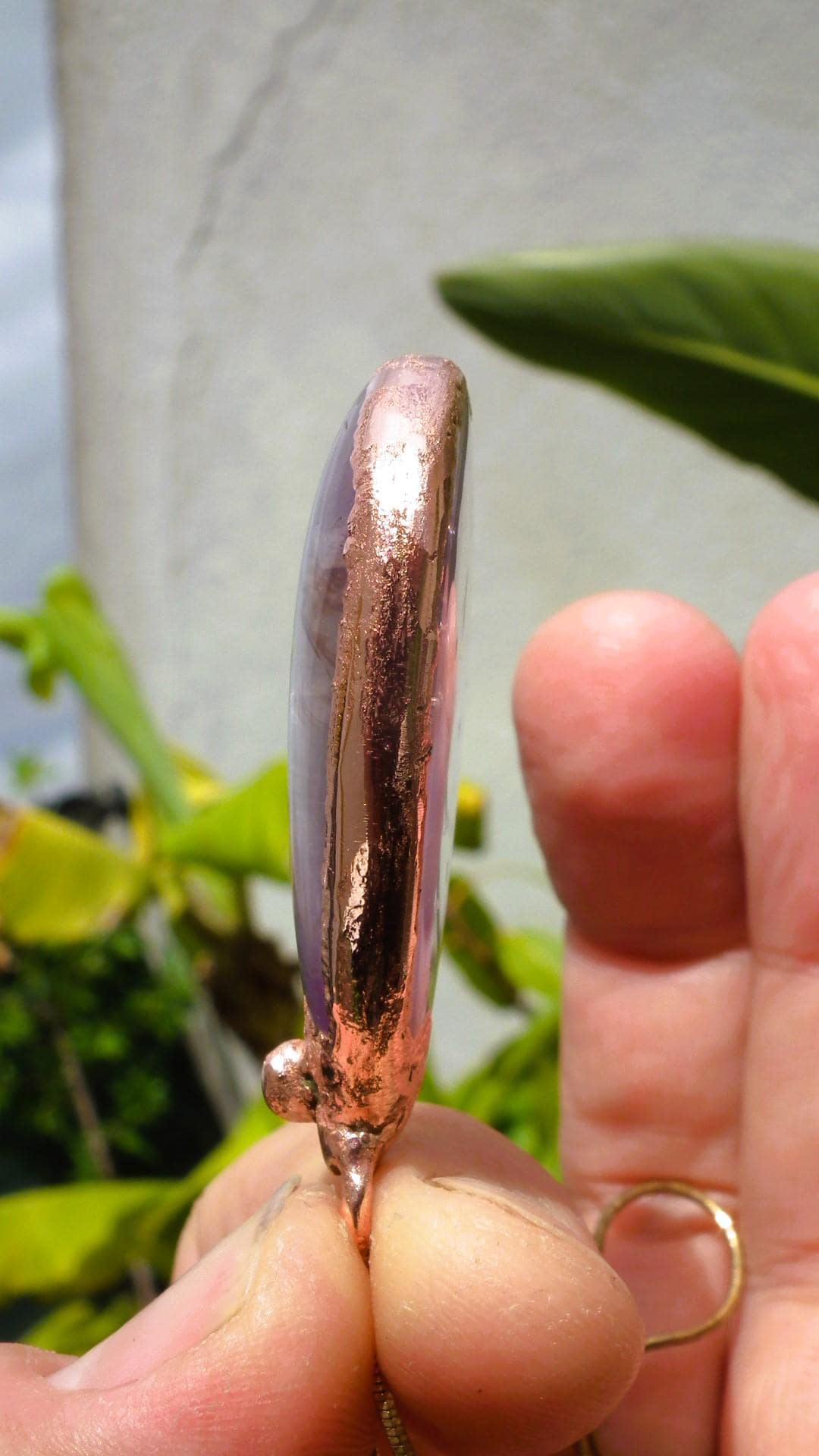 Electroformed copper Ametrine pendant