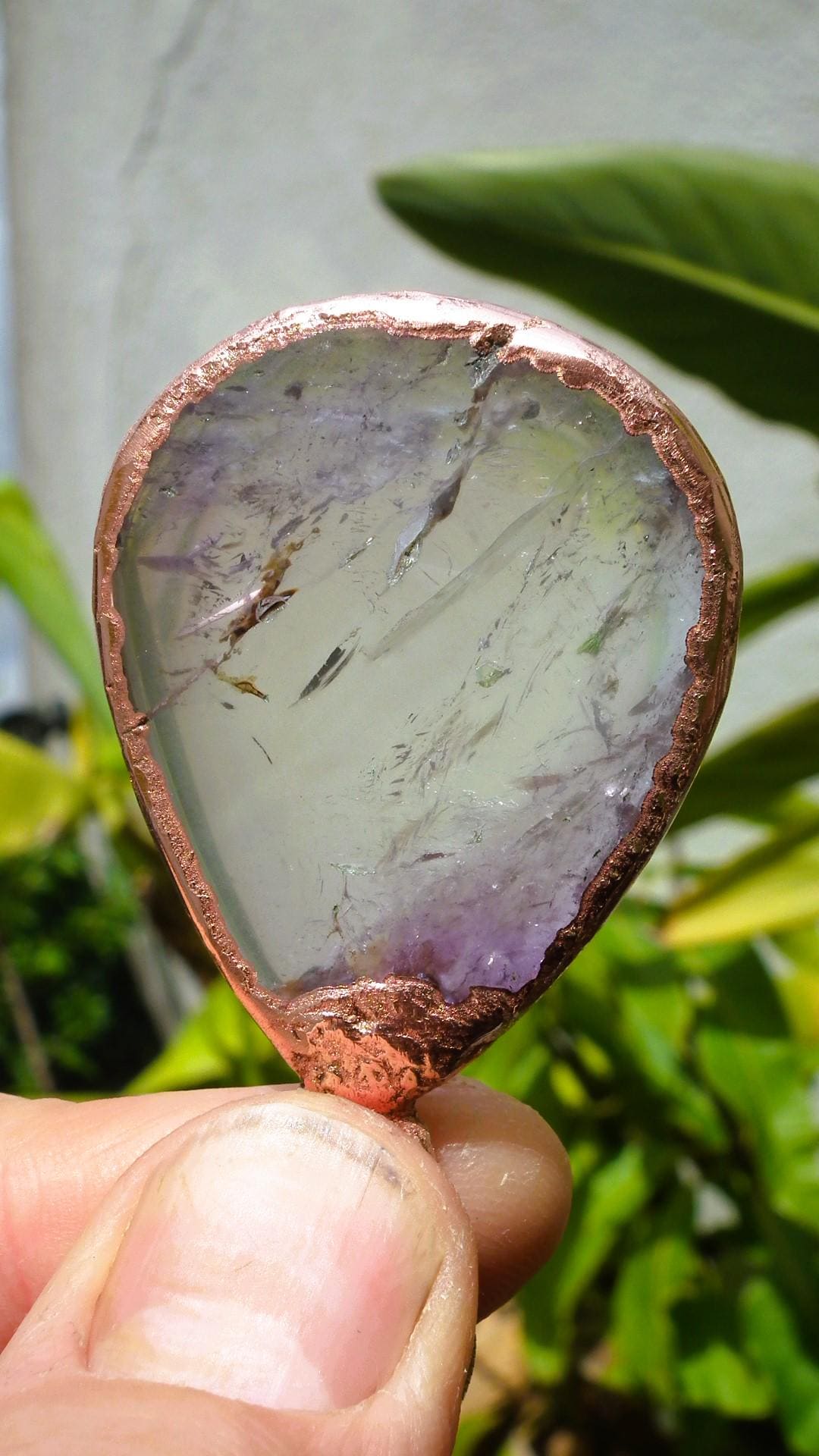 Electroformed copper Ametrine pendant