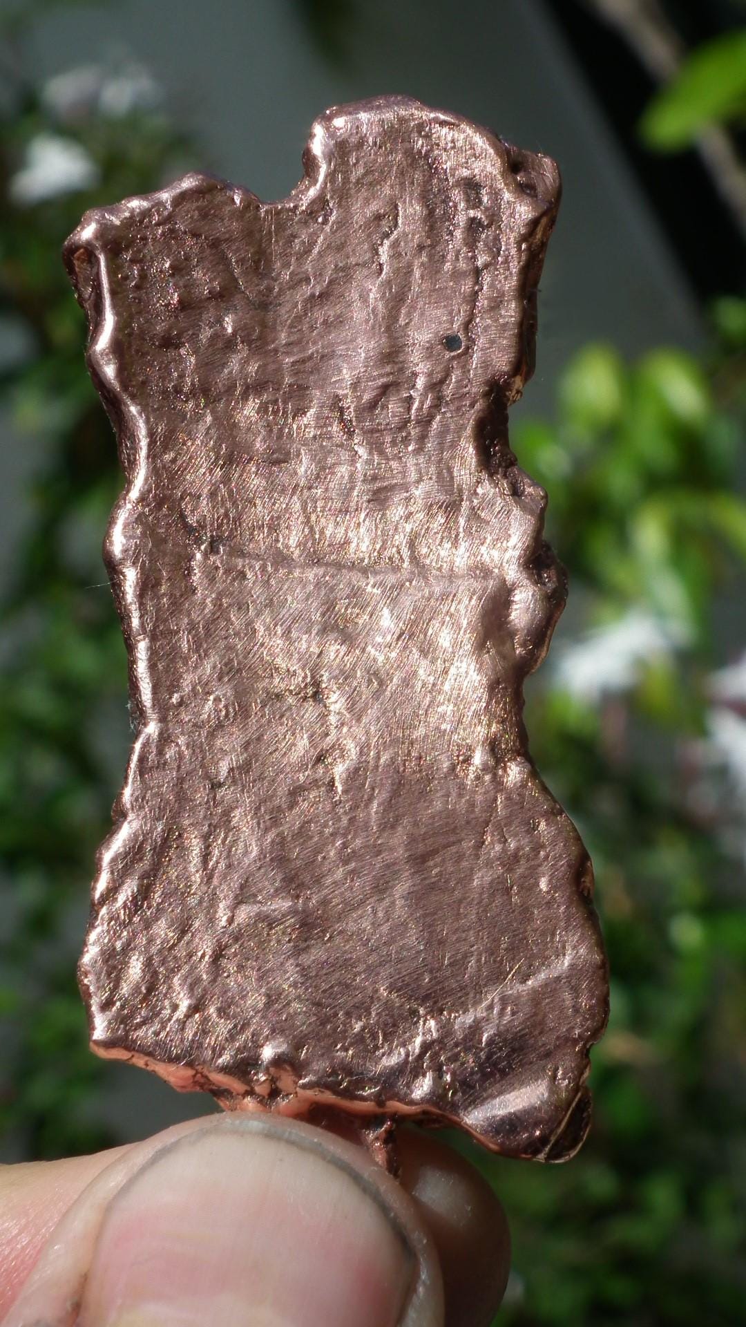 Electroformed copper Super 7 necklace // Super 7 crystal // Amethyst cacoxenite