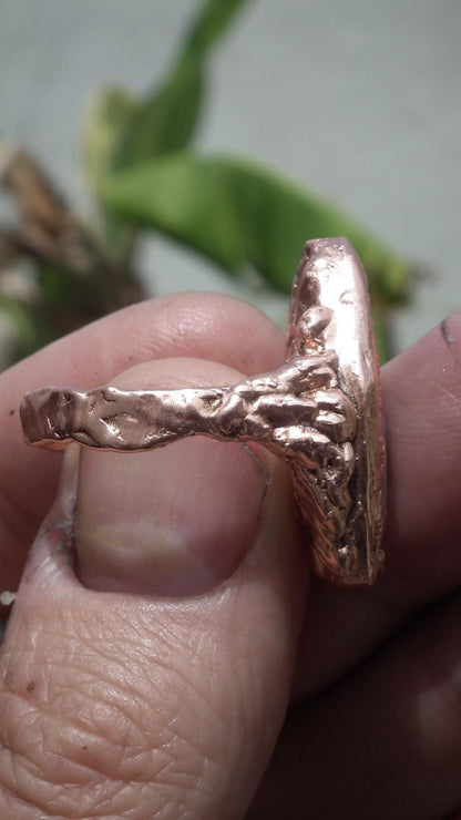 Electroformed Copper Ruby fuchsite ring