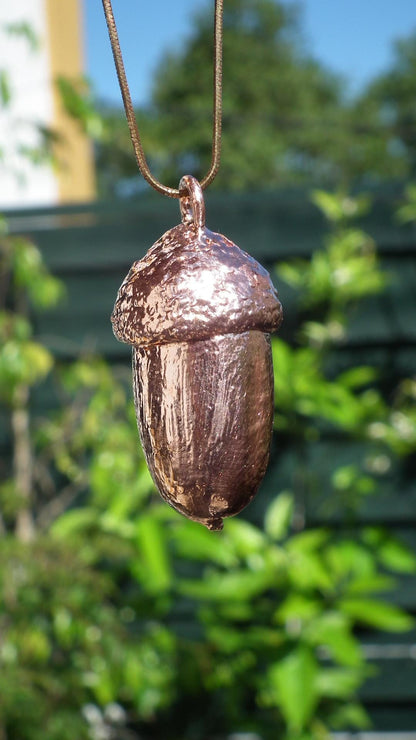 Electroformed copper Acorn pendant