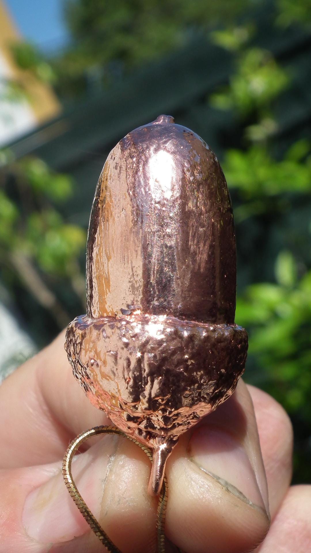 Electroformed copper Acorn pendant