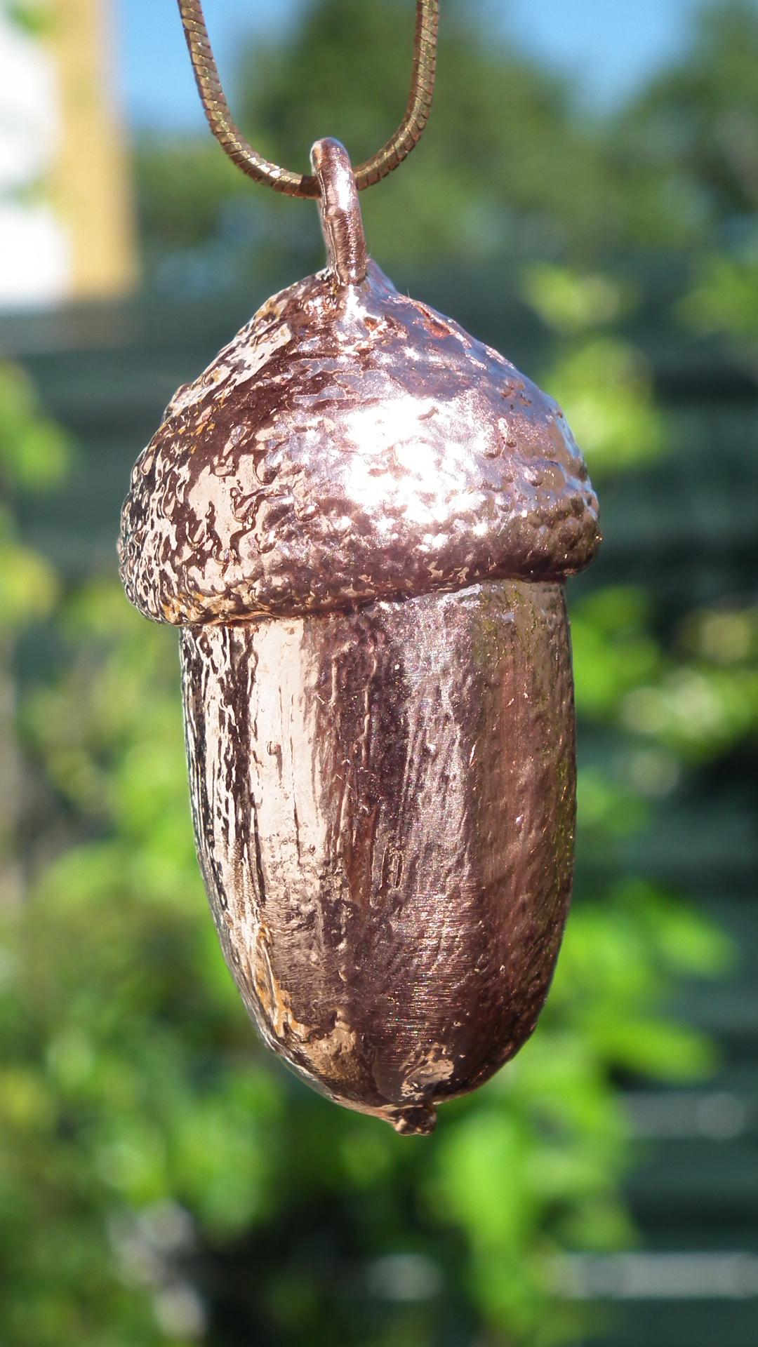 Electroformed copper Acorn pendant