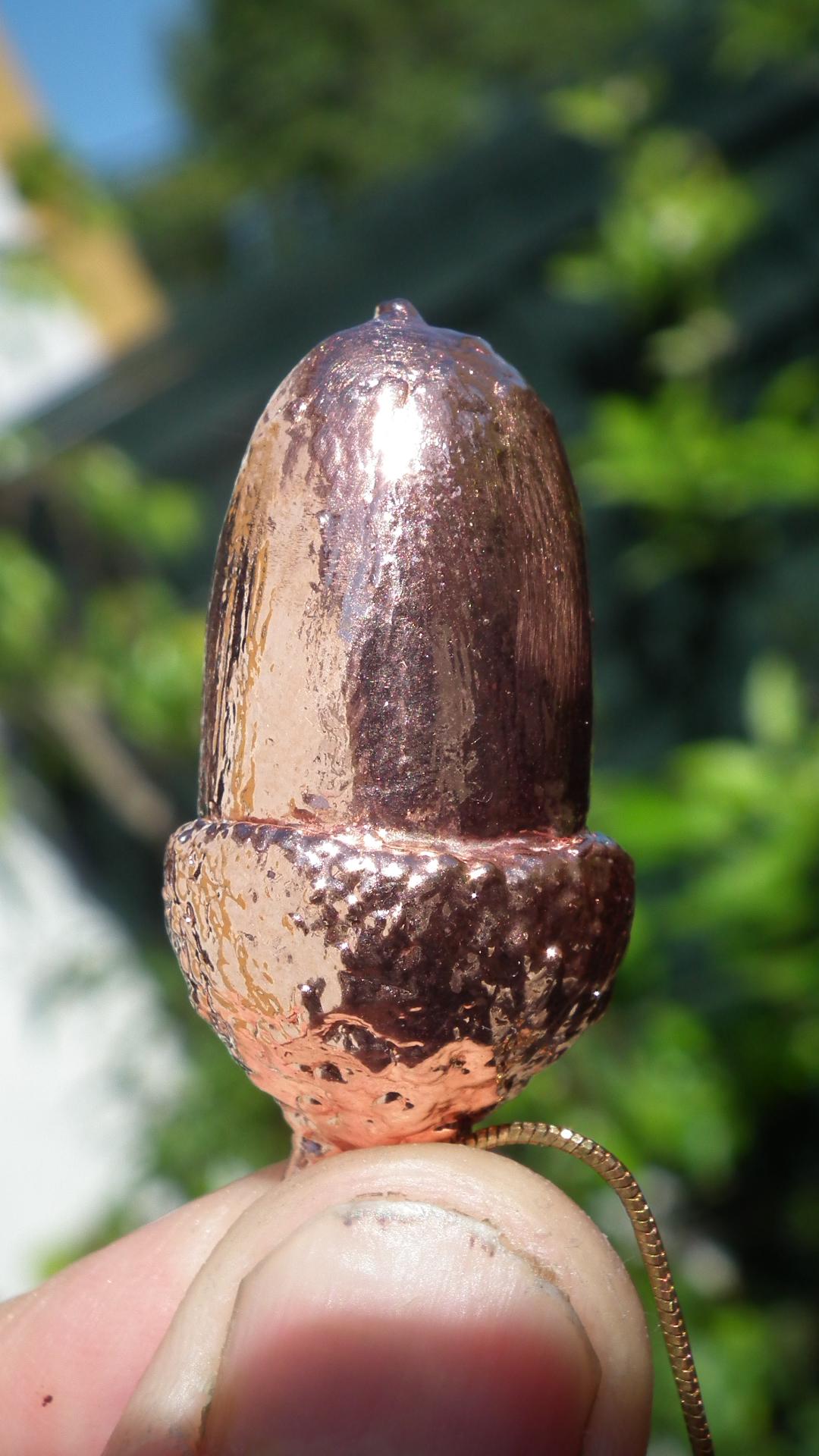 Electroformed copper Acorn pendant