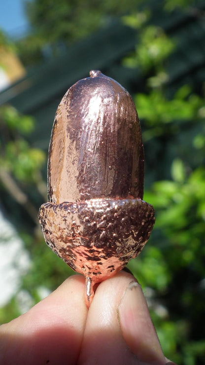 Electroformed copper Acorn pendant