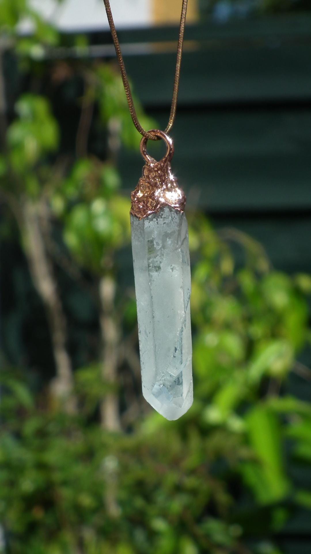 Electroformed Copper Crystal necklace // Crystal jewelry