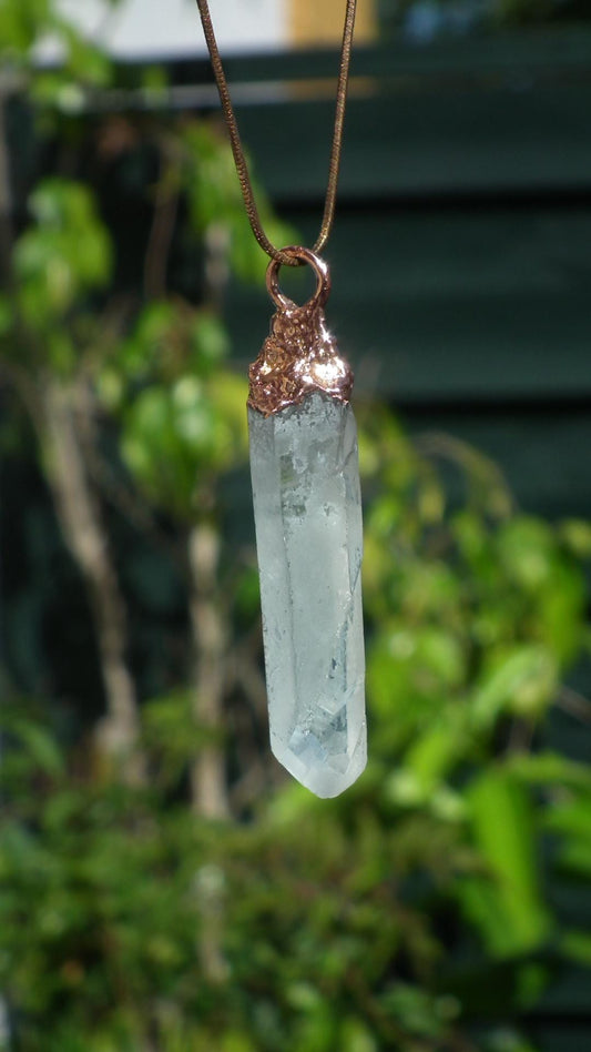 Electroformed Copper Crystal necklace // Crystal jewelry