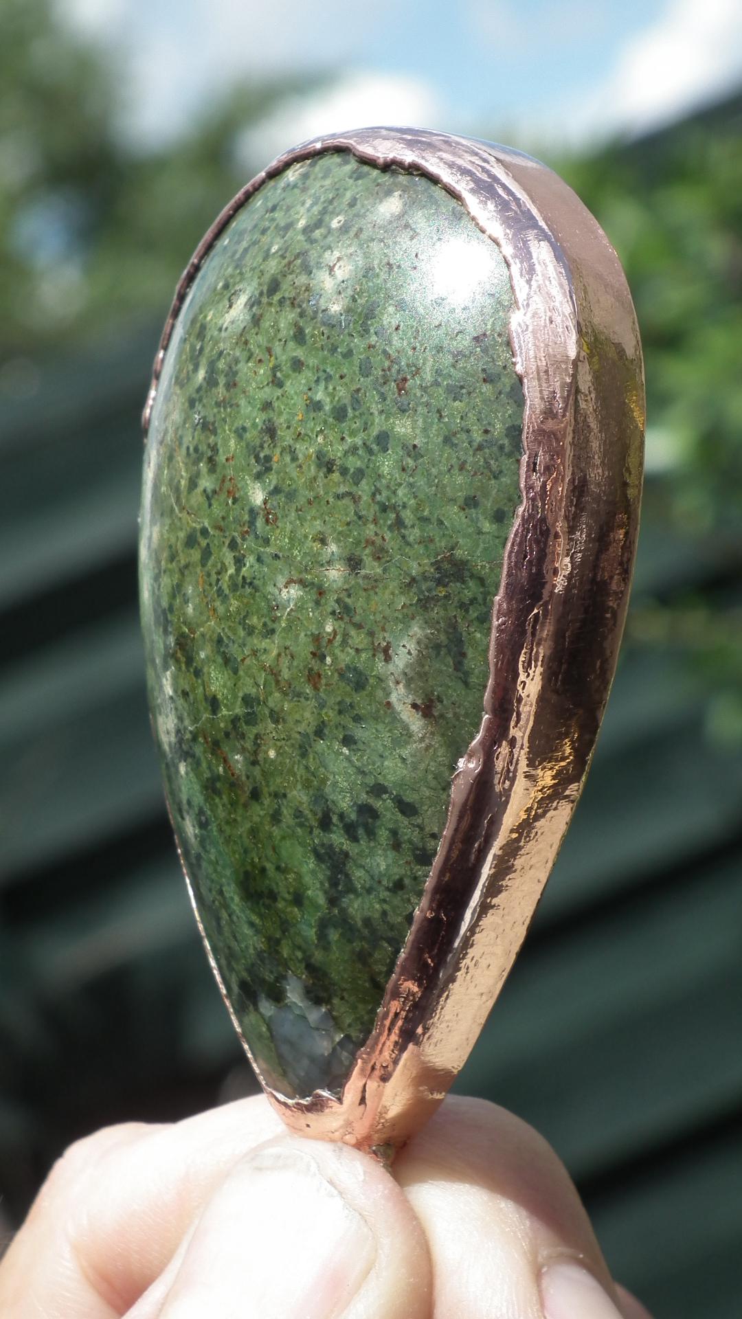 Turquoise necklace // Electroformed Copper // Turquoise jewelry // Free Copper Chain!