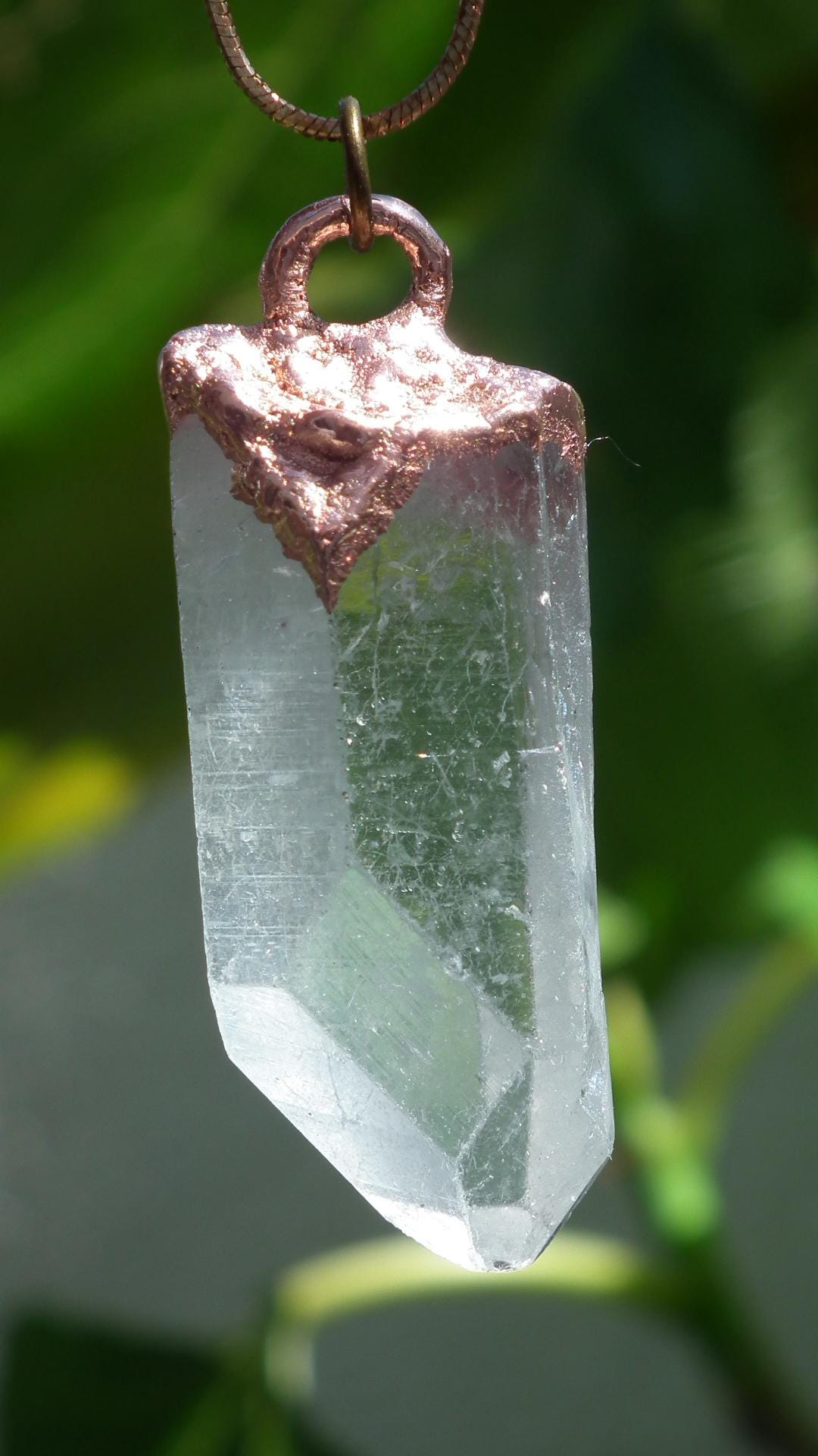 Electroformed Copper Crystal necklace // Crystal jewelry