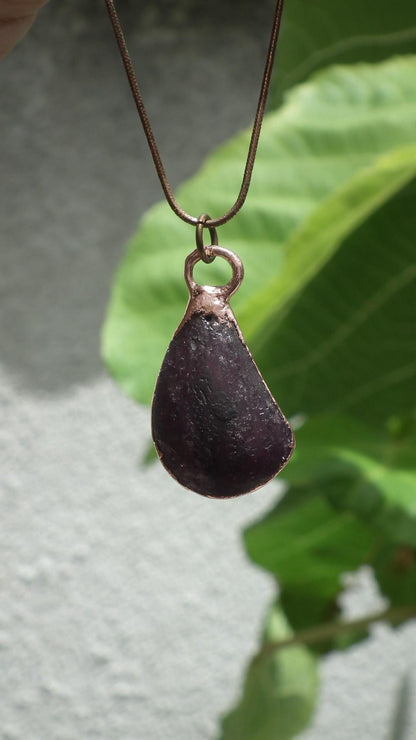 Ruby pendant Electroformed Copper