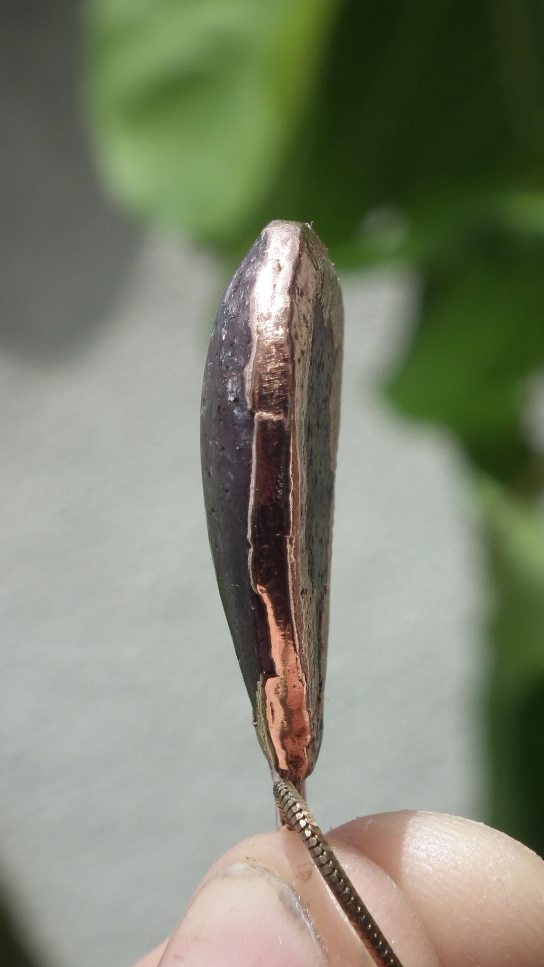 Ruby pendant Electroformed Copper