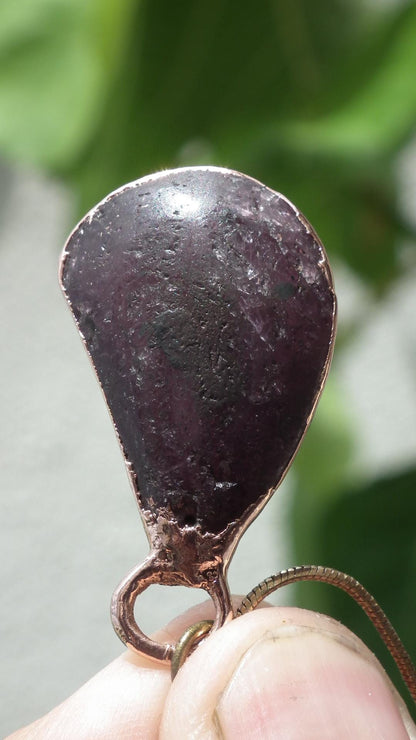 Ruby pendant Electroformed Copper
