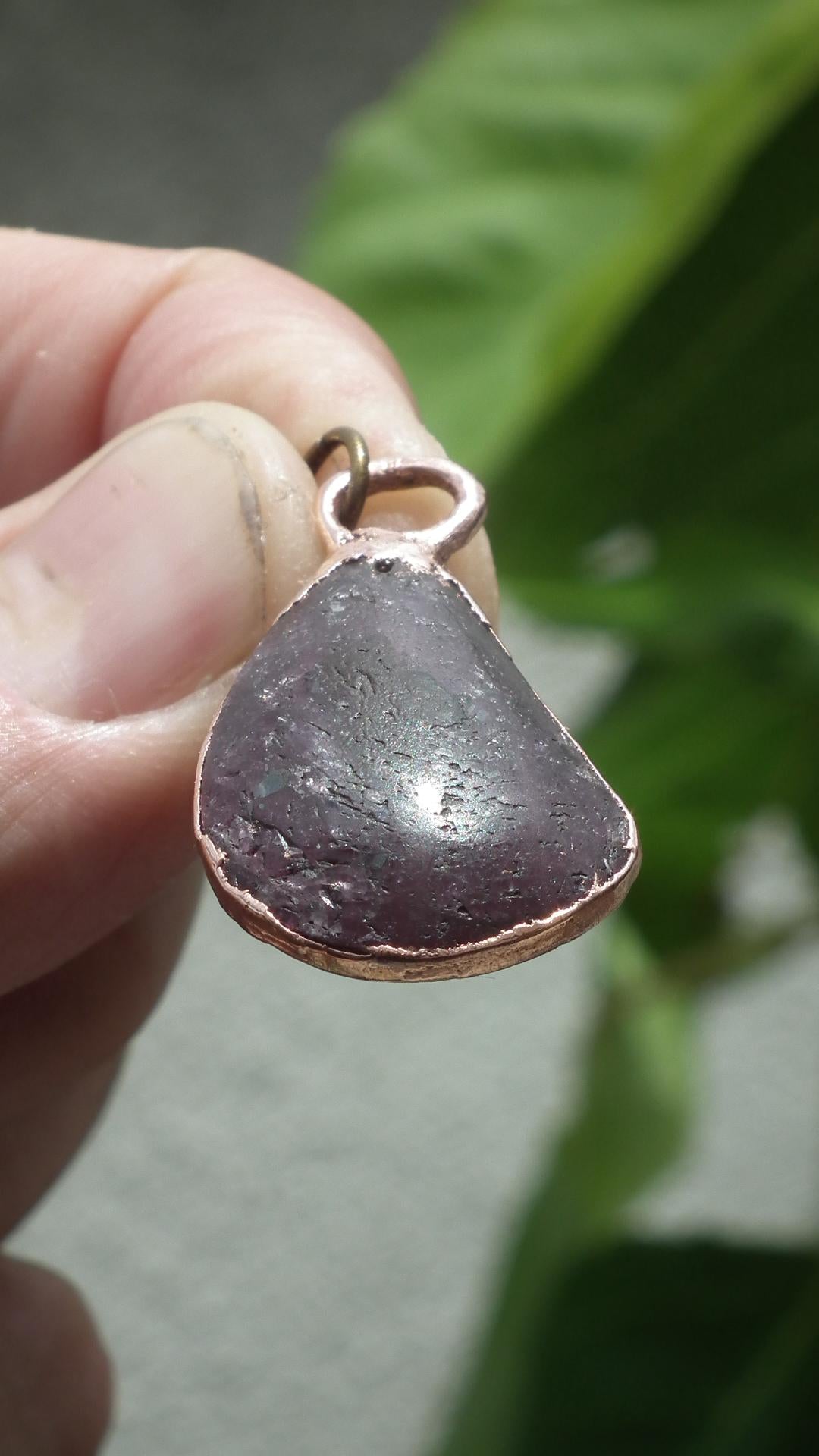 Ruby pendant Electroformed Copper