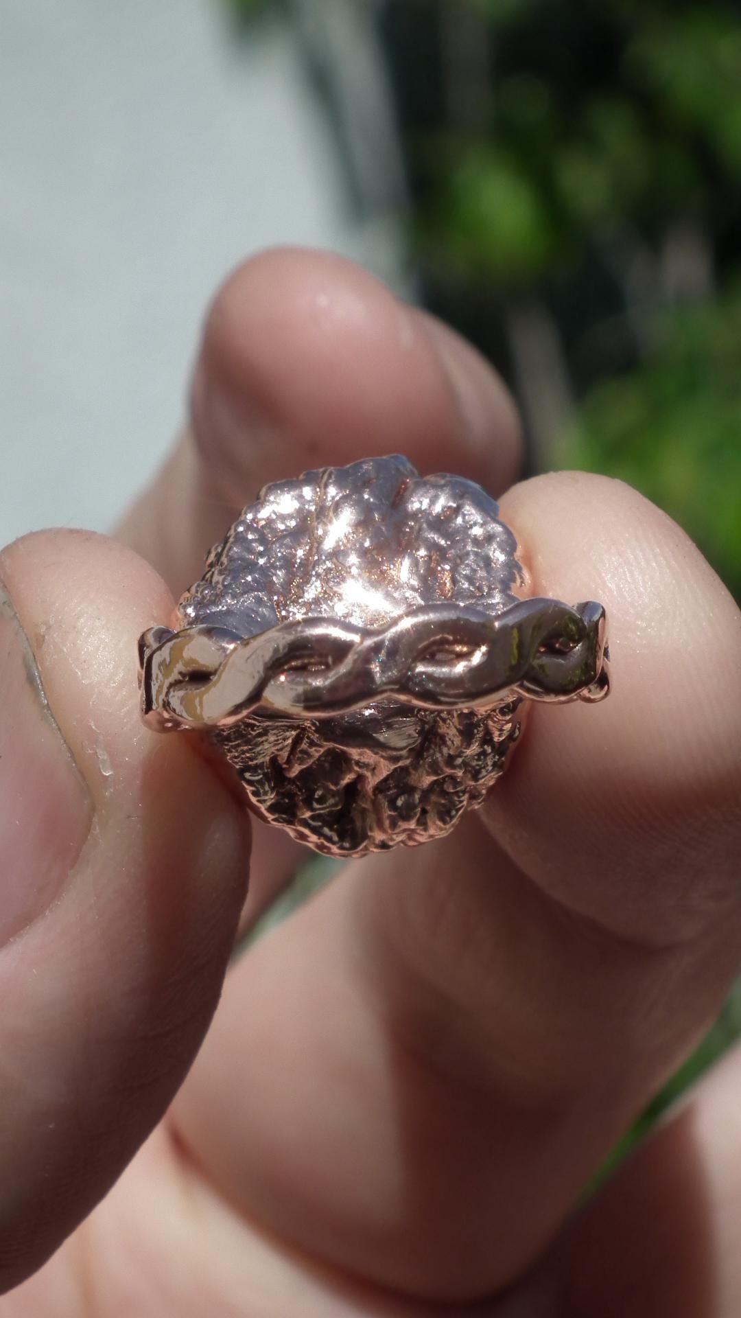 Herkimer diamond ring / Electroformed Copper