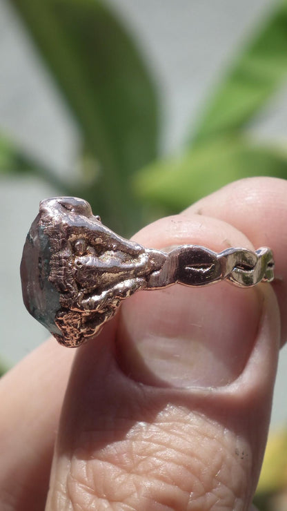 Electroformed Copper Herkimer diamond ring