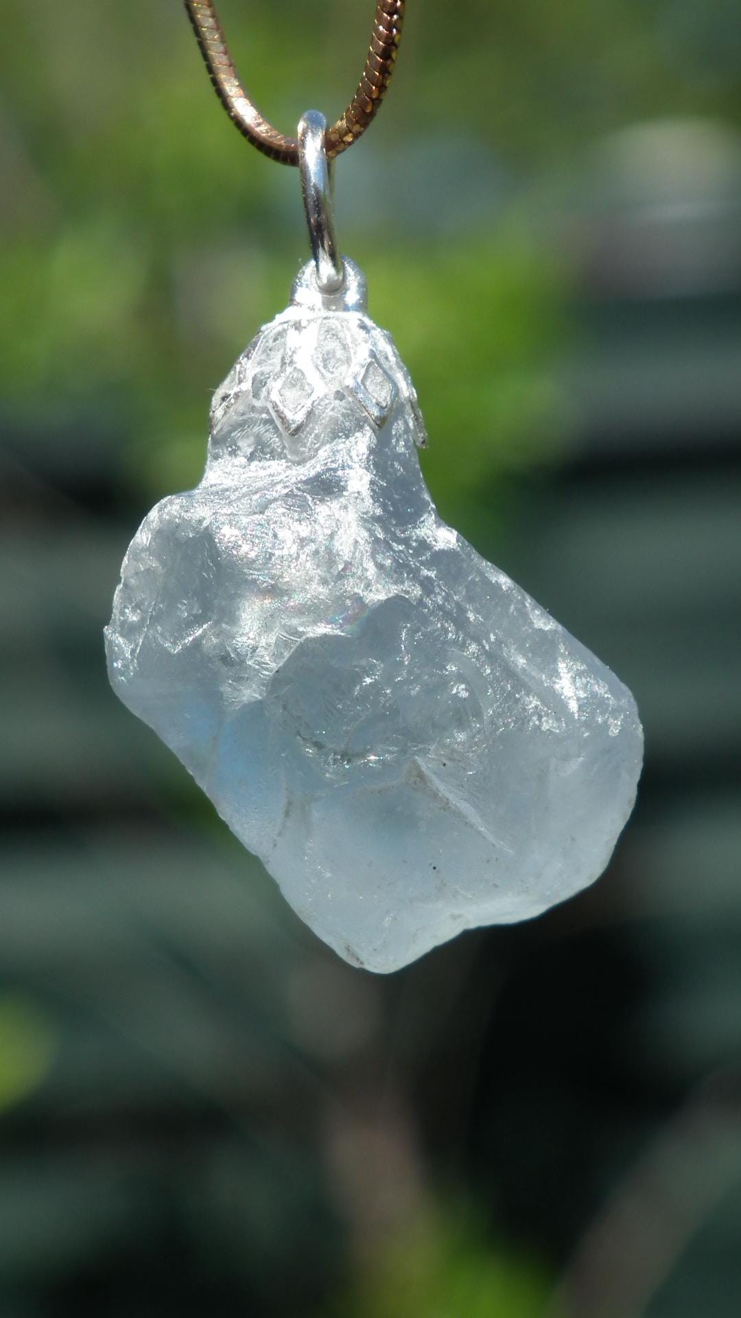 Celestite necklace / Celestite crystal / Blue celestite
