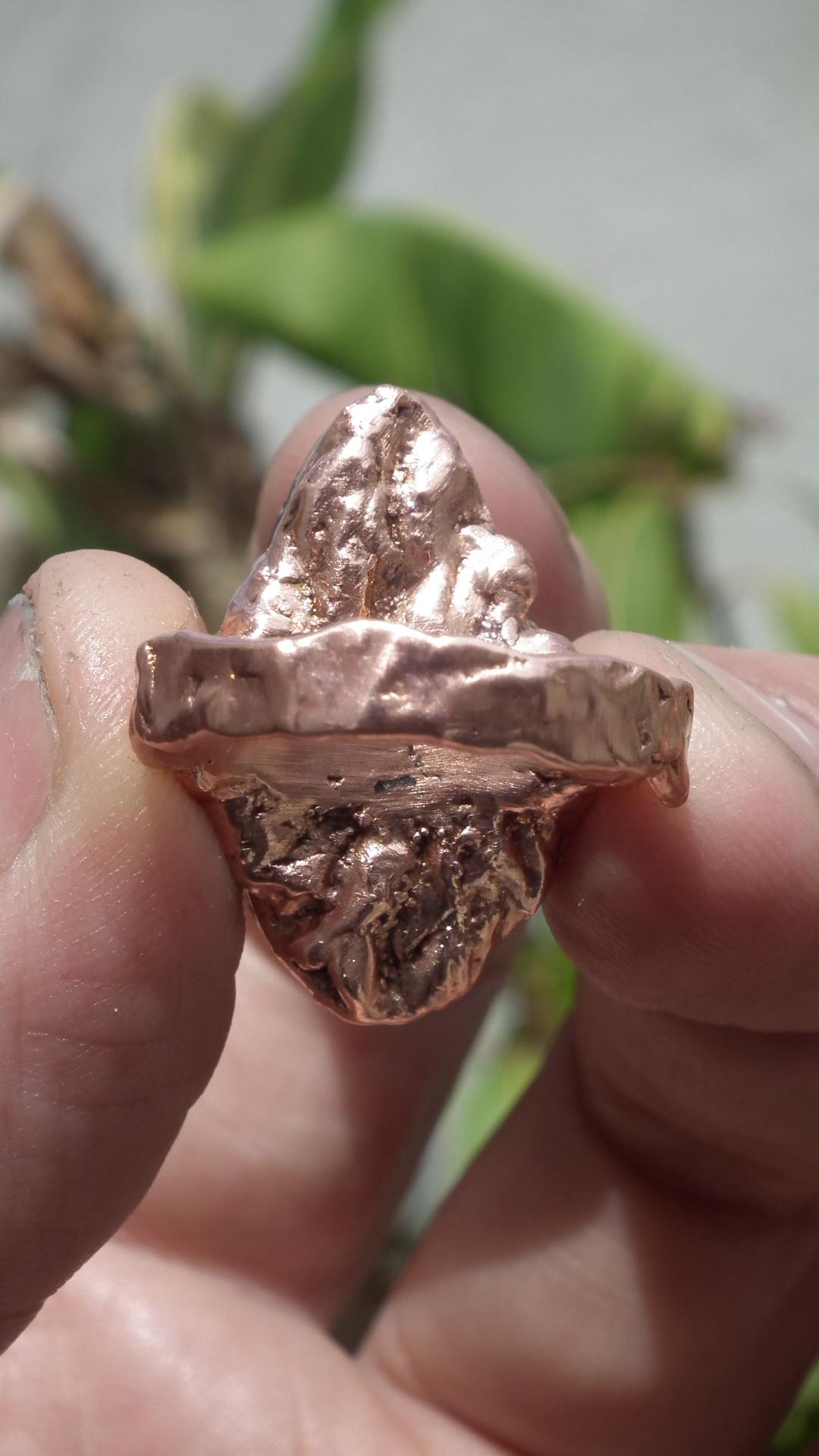 Electroformed Copper Ruby fuchsite ring