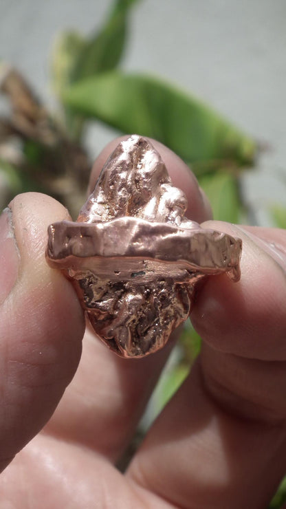 Electroformed Copper Ruby fuchsite ring