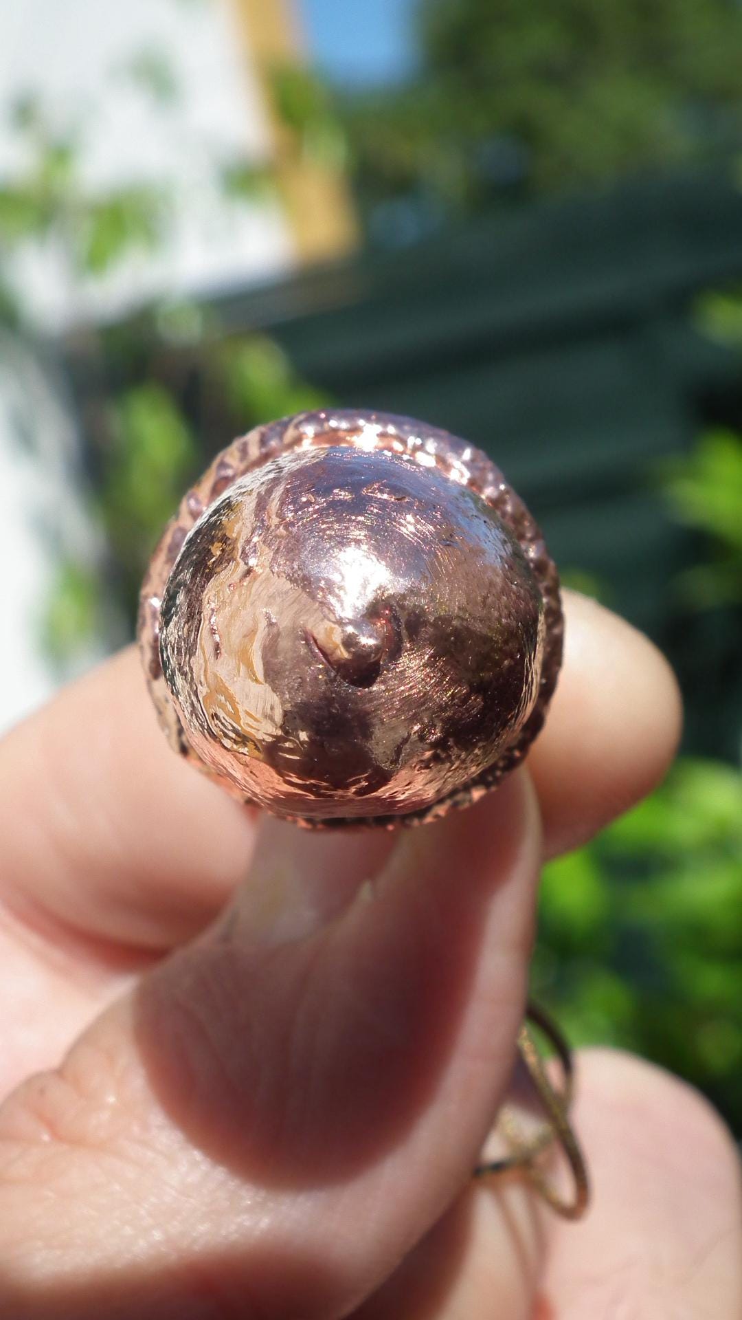Electroformed copper Acorn pendant