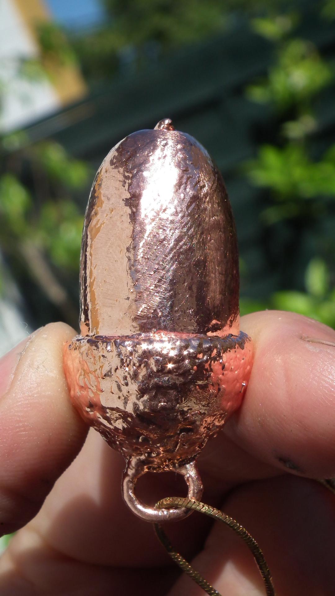 Electroformed copper Acorn pendant
