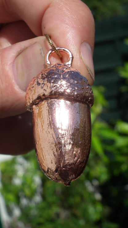 Electroformed copper Acorn pendant