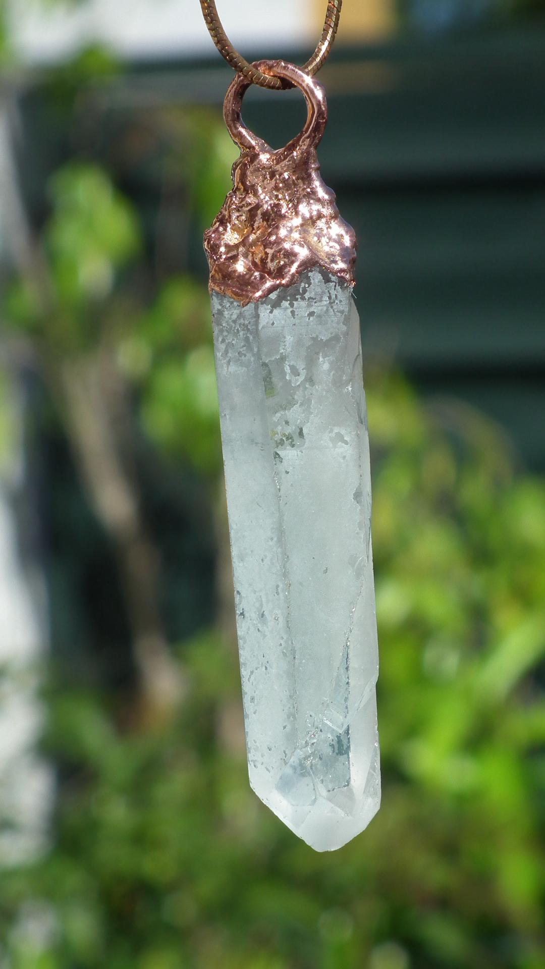 Electroformed Copper Crystal necklace // Crystal jewelry