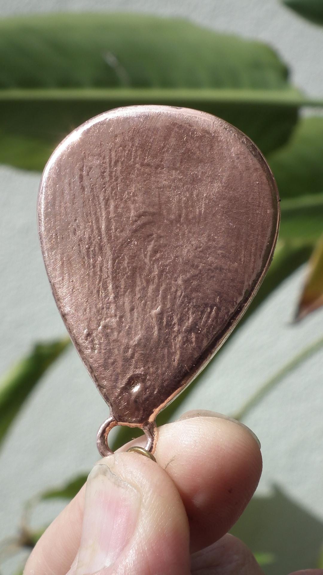 Copper Rhodonite pendant / Electroformed copper