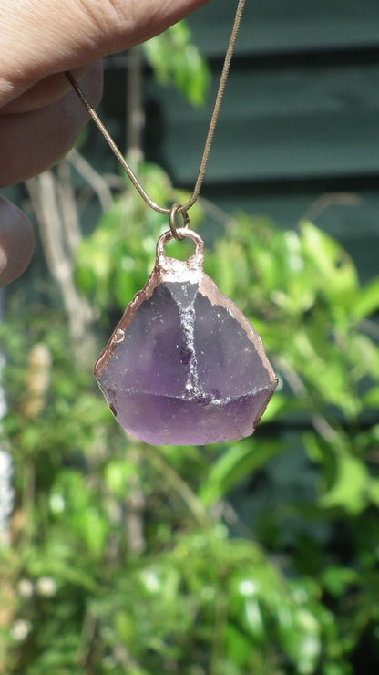 Electroformed copper Ametrine pendant // Ametrine crystal