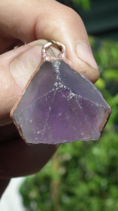 Electroformed copper Ametrine pendant // Ametrine crystal