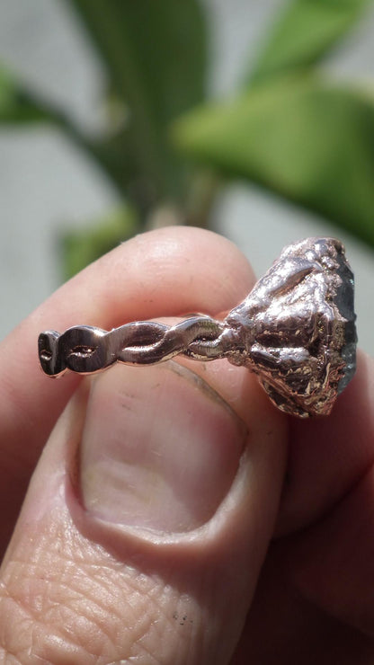 Electroformed Copper Herkimer diamond ring