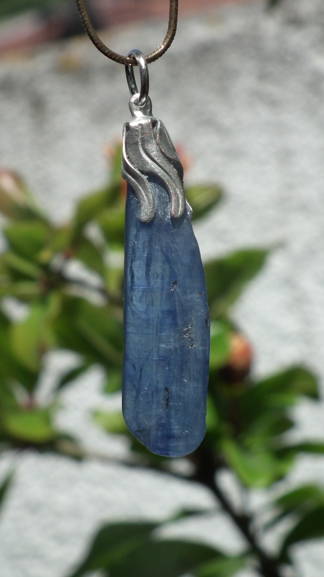 Blue kyanite pendant