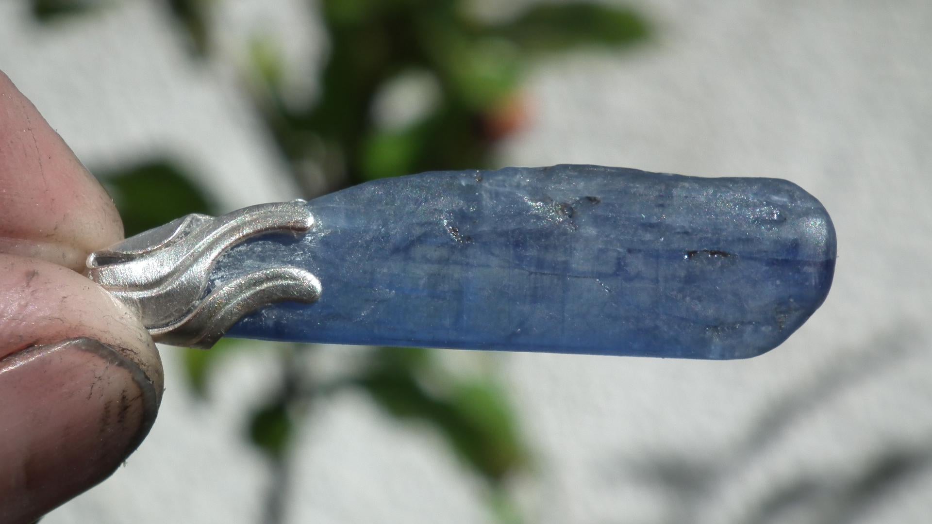 Blue kyanite pendant