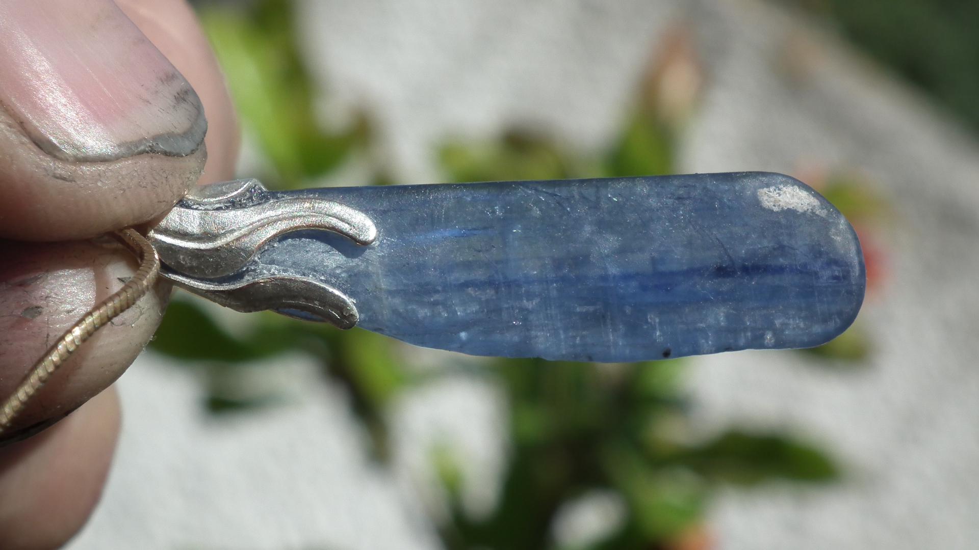 Blue kyanite pendant