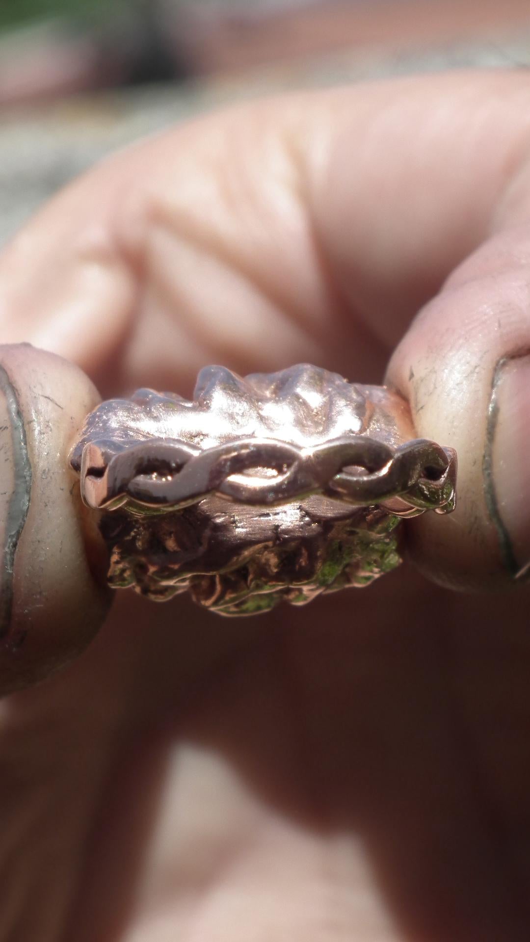 Black tourmaline ring / Copper ring