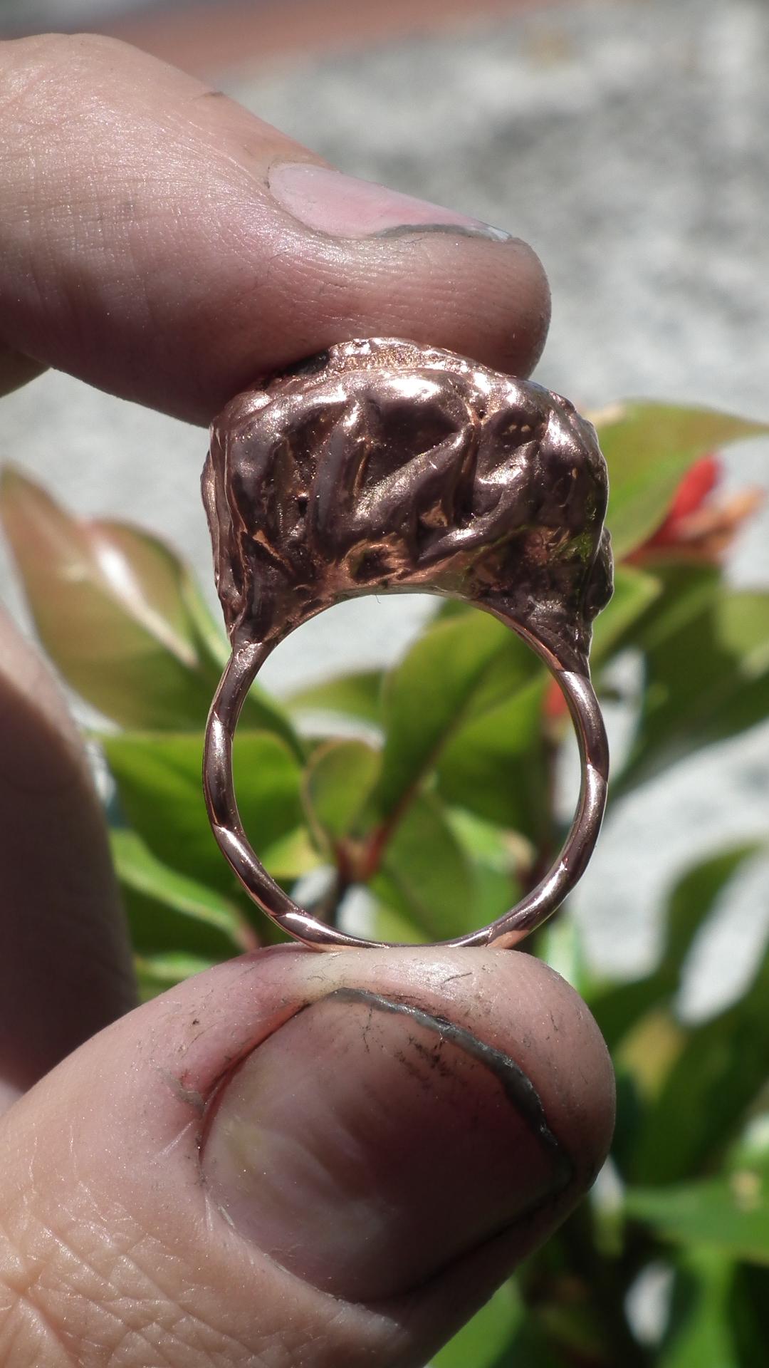 Black tourmaline ring / Copper ring