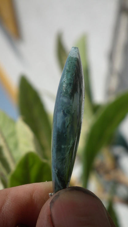moss agate necklace with sterling silver bail